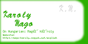 karoly mago business card